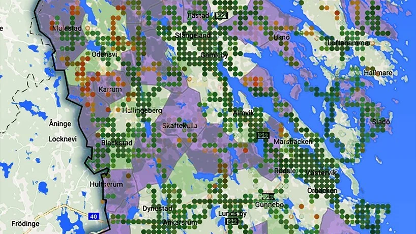 Sambandet mellan kopparnät och mobiltäckning. Sammanställning: Roger M Carlsson. Källa:Post och Telestyrelsen och Västerviks kommun.