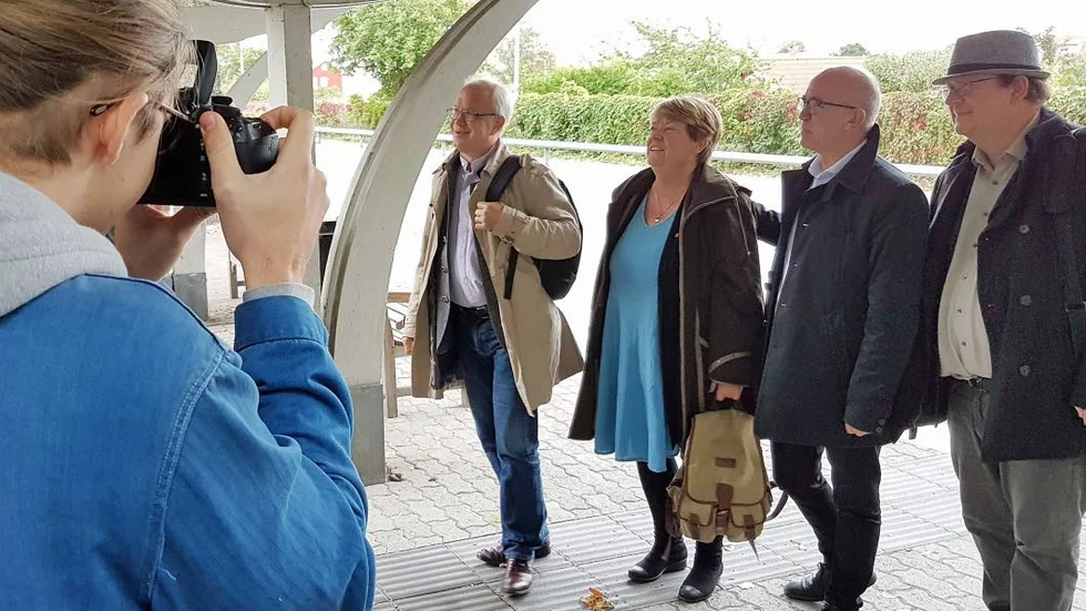 Christer Jonsson (C), Yvonne Hagberg (S), Anders Henriksson (S) och Pierre Edström (L) presenterade den nya koalitionen.