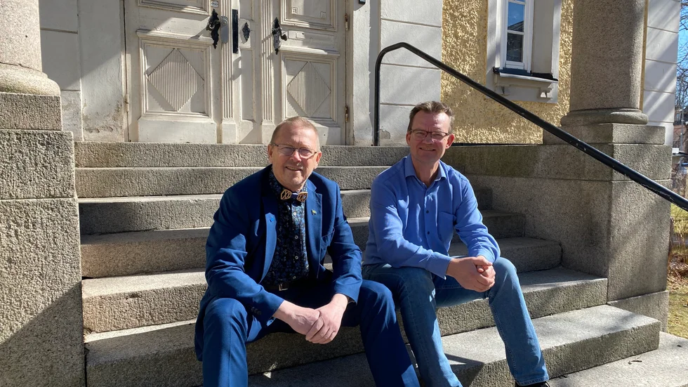 Nils-Ingvar Graan och Erik Forslund hoppas på framgångar för KD i valet.