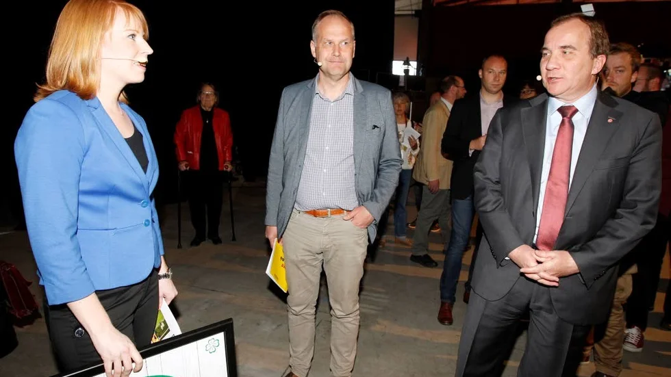 Lööf och Löfven. Och V-ledaren Jonas Sjöstedt.