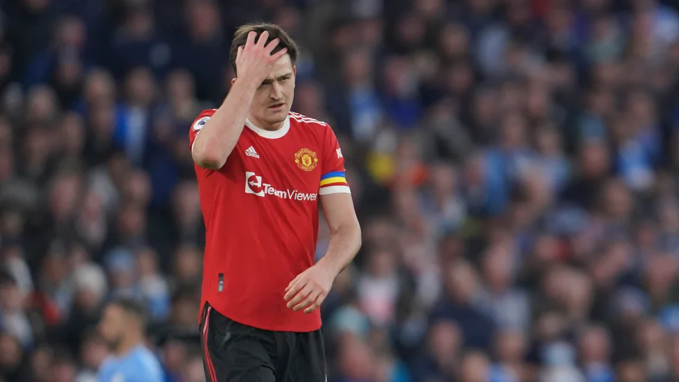 Manchester Uniteds Harry Maguire har mottagit bombhot. Arkivbild.