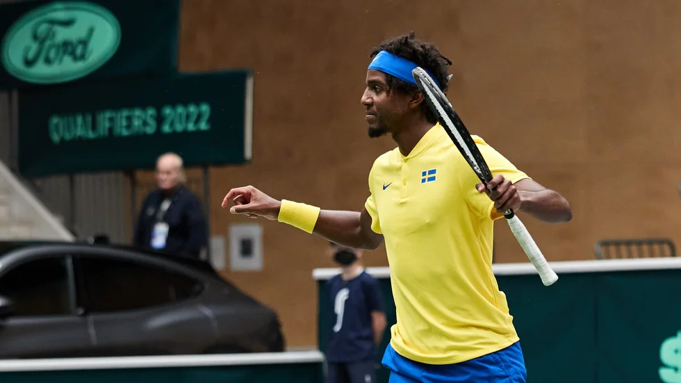 Elias Ymer säkrade den svenska Davis Cup-biljetten. Arkivbild.