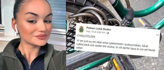 Det våras för tjuvarna: Vida, 17, har blivit av med cykeln – två gånger • Nu varnar polisen för våg av stölder i Luleå och Boden 