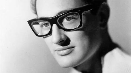 ** FILE ** American rock and roll singer, songwriter and guitarist Buddy Holly is shown at an unknown location in this 1959 file photo. Two former members of the heavy metal band Megadeth have teamed up with an aspiring singer to record an unfinished Holly tune called ``That Makes It Tough,'' more than 40 years after Holly's death. Steve Richards sat down at a studio on Sunday, Aug. 11, 2002, with Megadeth's former lead guitarist, Marty Friedman, and bassist, Dave Ellefson, to work on the project.  (APPhoto/File) 
COPYRIGHT SCANPIX SWEDEN Code: 436