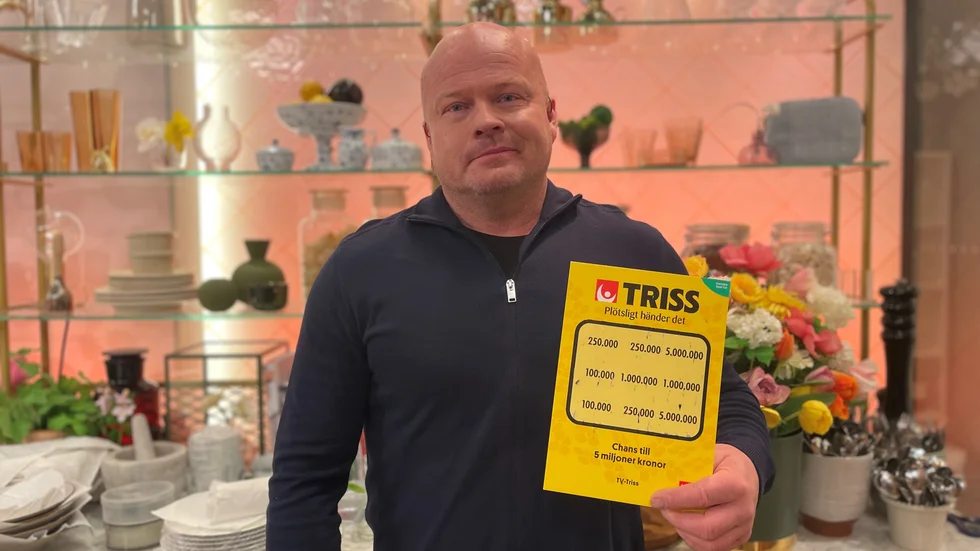 Johan från Skelleftehamn skrapade triss i Nyhetsmorgon.