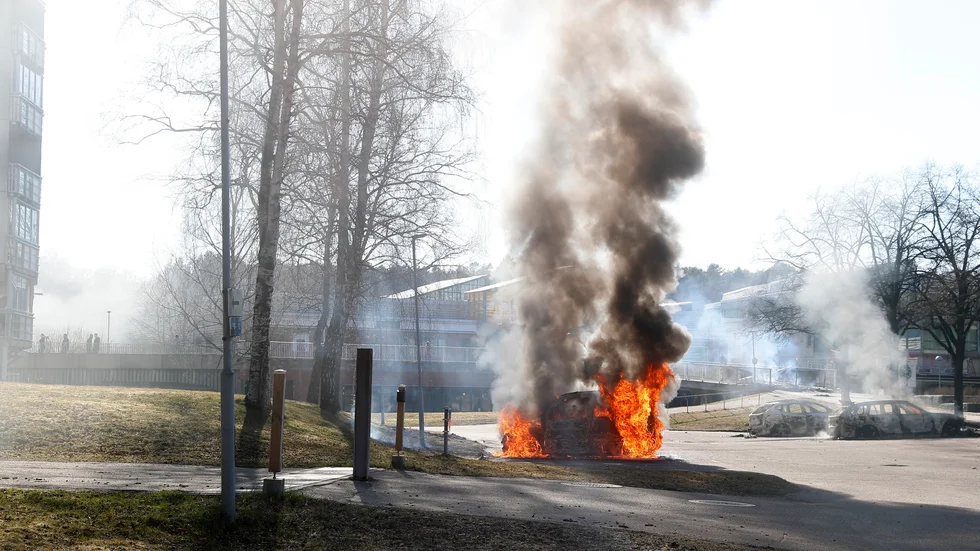 Bild från upploppen under påsken.