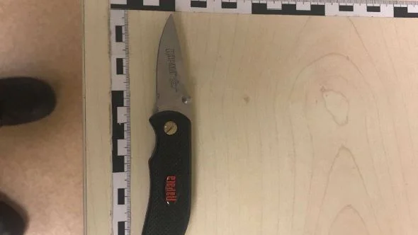 Tierpsbon hade denna kniv på sig. 