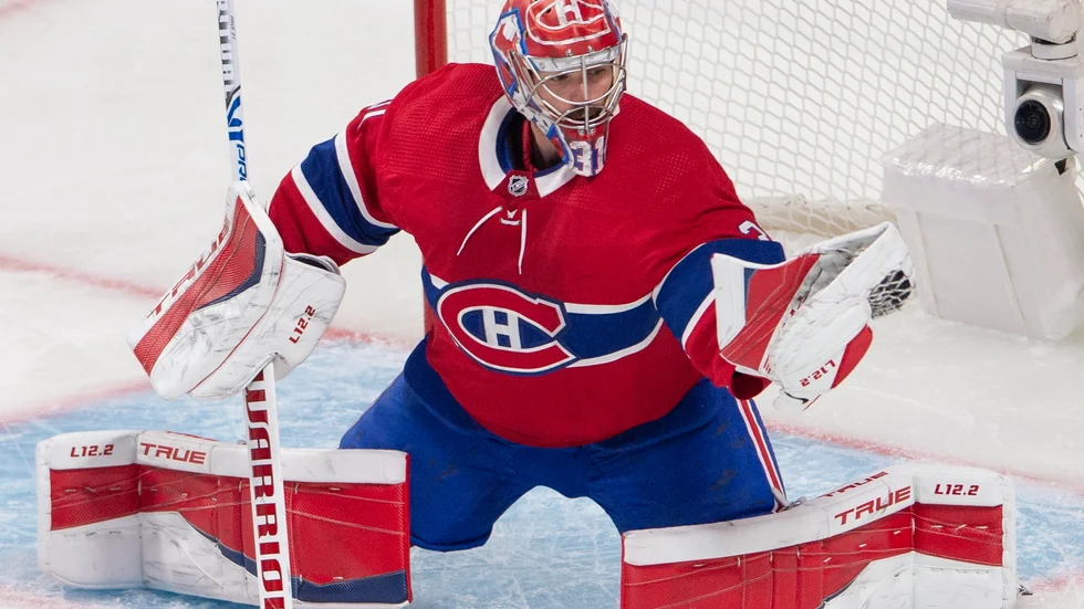Montreals målvakt Carey Price under slutspelet förra säsongen.