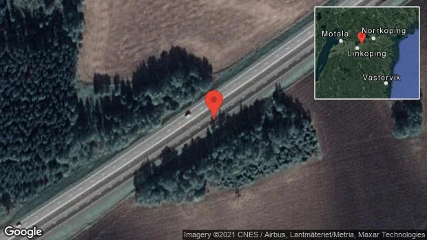 En personbil i trafikolycka