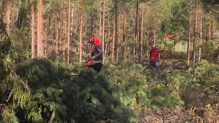 Att göra om ett 12 hektar stort skogsområde till en discgolfbana är inget litet projekt och Andreas Linder från föreningen berättar att det är fysiskt krävande.