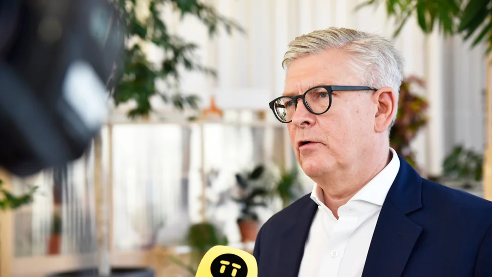 Ericssons vd Börje Ekholm intervjuas på huvudkontoret i Kista. Arkivbild.