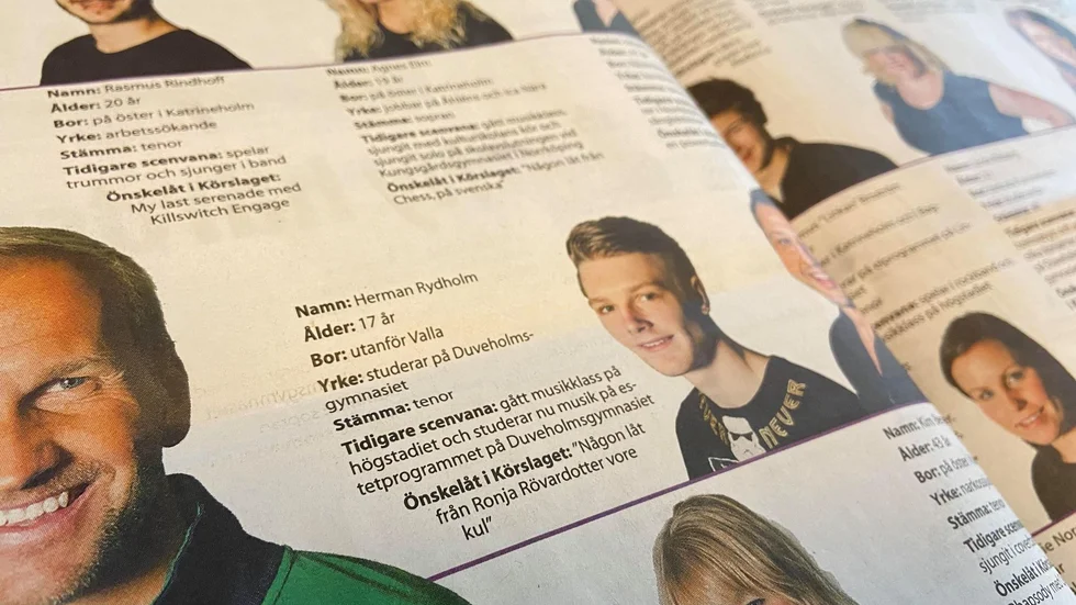 Kuriren för 10 år sedan: De 20 medlemmarna i Katrineholms bidrag till Körslaget, som leds av Gabriel Forss, presenterades.