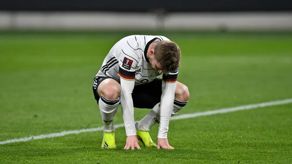Timo Werner deppar mot Nordmakedonien.