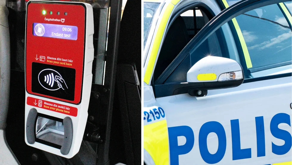 Mannen saknade bussbiljett. När busschauffören påtalade detta blev han hotfull och chauffören tillkallade polis.