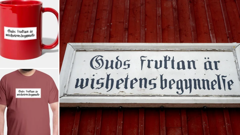 Efter att ha hängt på fasaden i 190 år förnyas nu skylten på t-shirts och muggar.