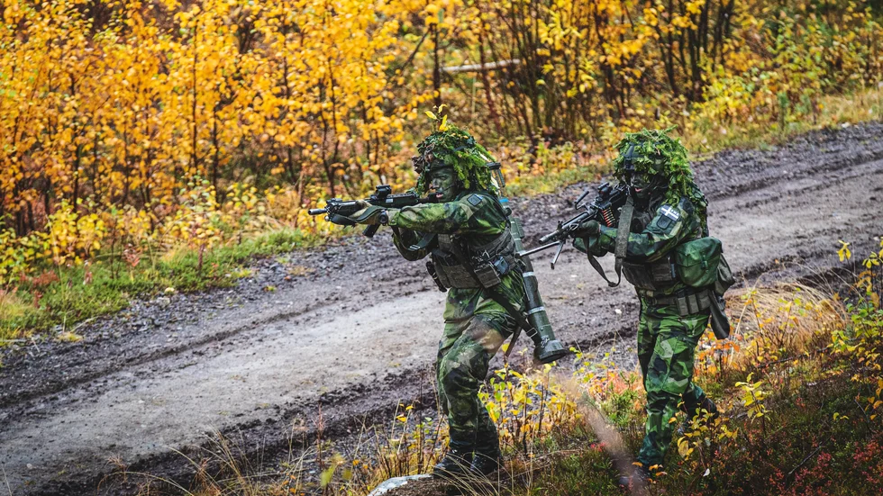 Genrebild tagen vid en annan övning med Försvarsmakten.