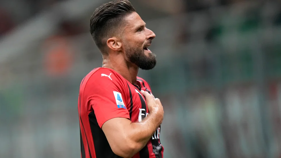 Olivier Giroud har testat positivt för corona. Arkivbild.