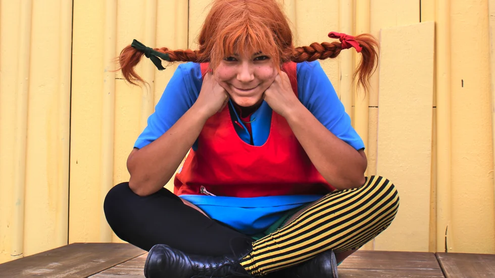 Amanda Hentunen Rodriguez spelar Pippi på Astrid Lindgrens värld under sommaren 2021.