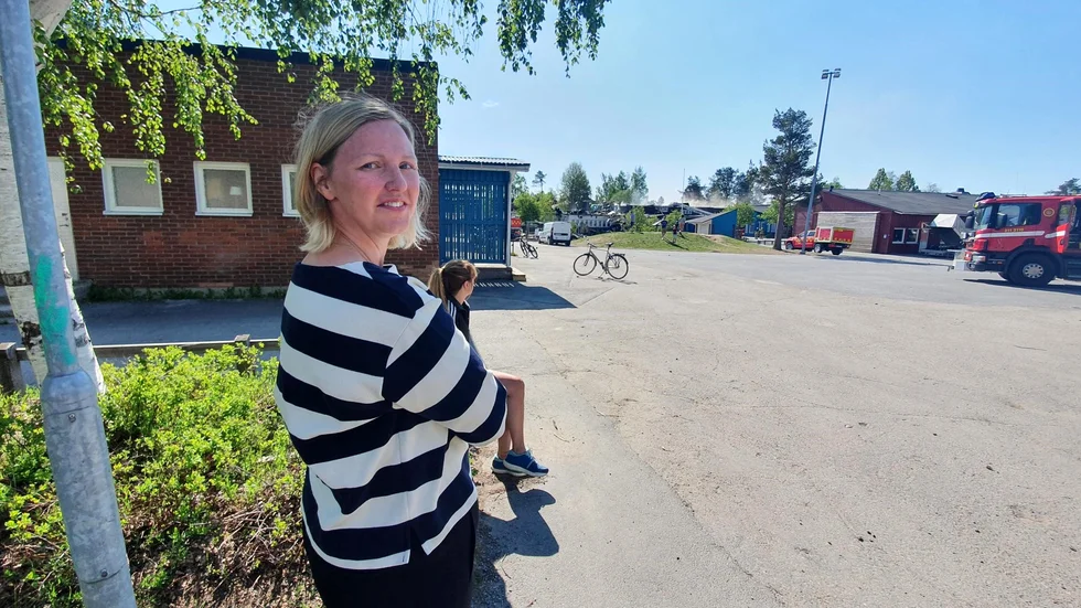 Carina Sammeli besökte brandplatsen på söndag förmiddag.
