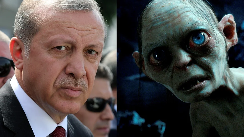 Att jämföra Turkiets president Erdogan med Gollum från Sagan om Ringen? I Sverige är det tack och lov inget brott att förolämpa Erdogan.