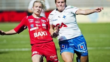 Simona Ågren gjorde ett av målen när IFK slog Falköping med klara 3-0. Foto: Andreas Skogh