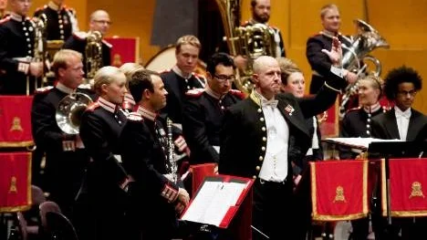 Senast Arméns Musikkår var i Finspång var 2009. Här en bild från ett Linköpingsbesök 2011. Dirigent Mats Janhagen.