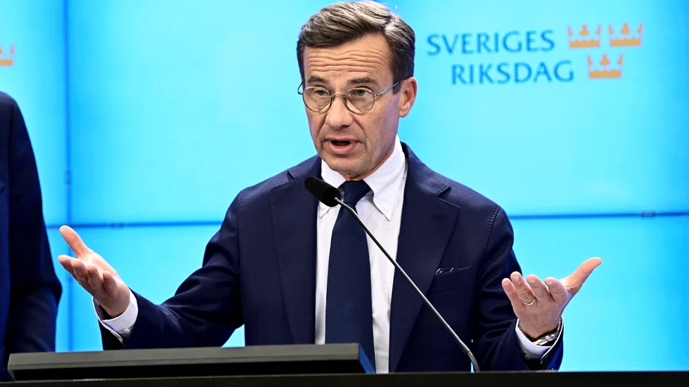 Moderaternas partiledare Ulf Kristersson presenterar nya förslag på akuta åtgärder för att hantera elkrisen.