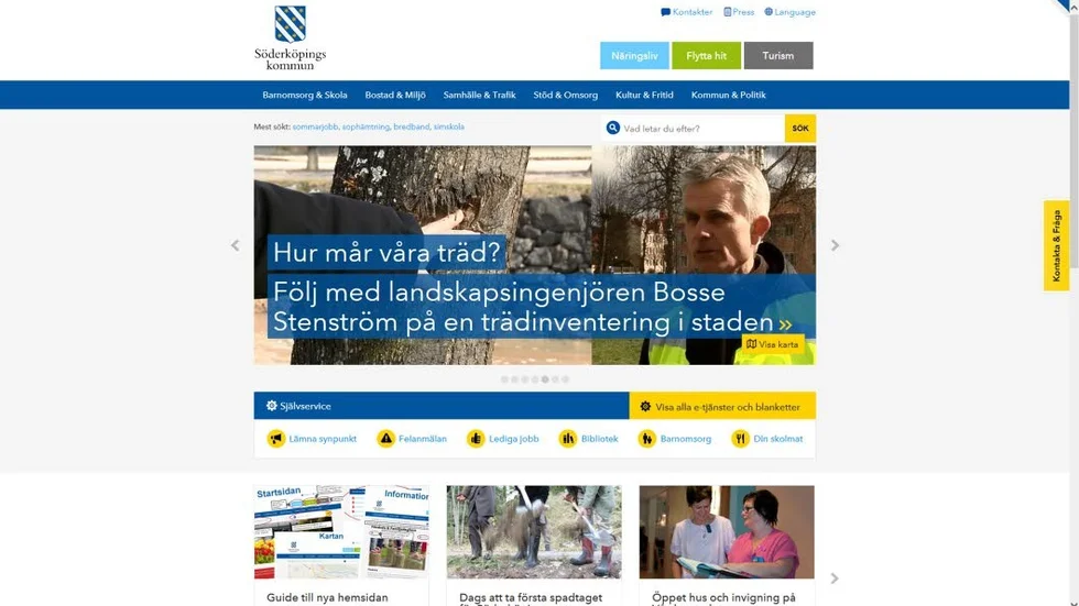 Smakprov. Så ser startsidan ut.