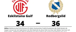 Tuff match slutade med förlust för Eskilstuna Guif mot Redbergslid