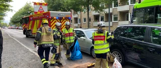 Tre bilar inblandade i krock i centrala Eskilstuna under eftermiddagsrusningen