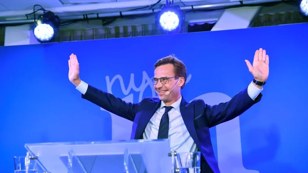 STOCKHOLM 20180909
Partiledare Ulf Kristersson på Moderaternas valvaka på Scandic Continental på Vasagatan i Stockholm.
Foto Henrik Montgomery/TT kod 10060