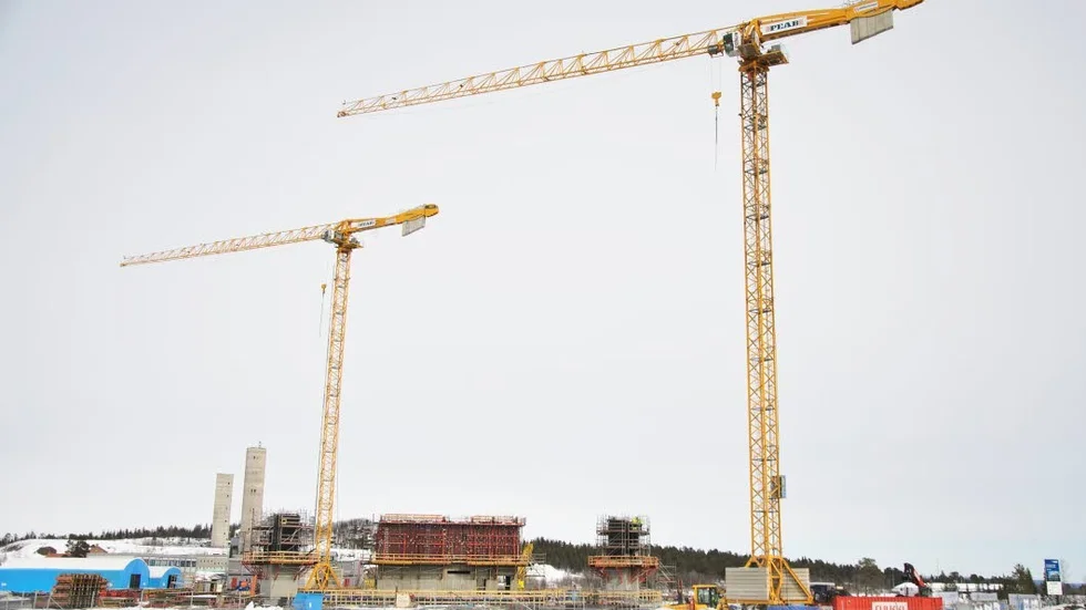 Sinkas. Bygget av Kirunas nya stadshus är ett av de stora projekten i länet som påverkas kraftigt av den pågående byggstrejken.
