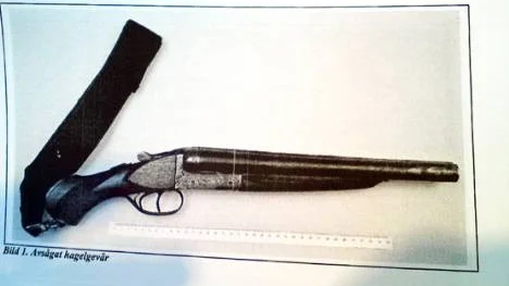 Det här hagelgeväret användes under kidnappningen och det grova rånet i Skellefteå. Geväret hämtades av den 33-årige Pitebon, som också ska ha riktat det laddade vapnet mot en kvinna.