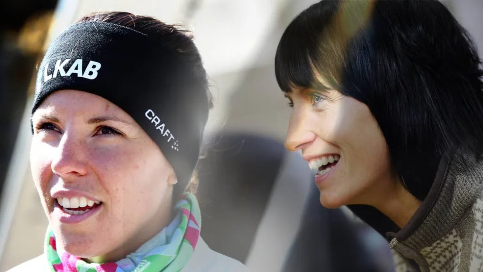 Charlotte Kalla och Marit Björgen.
