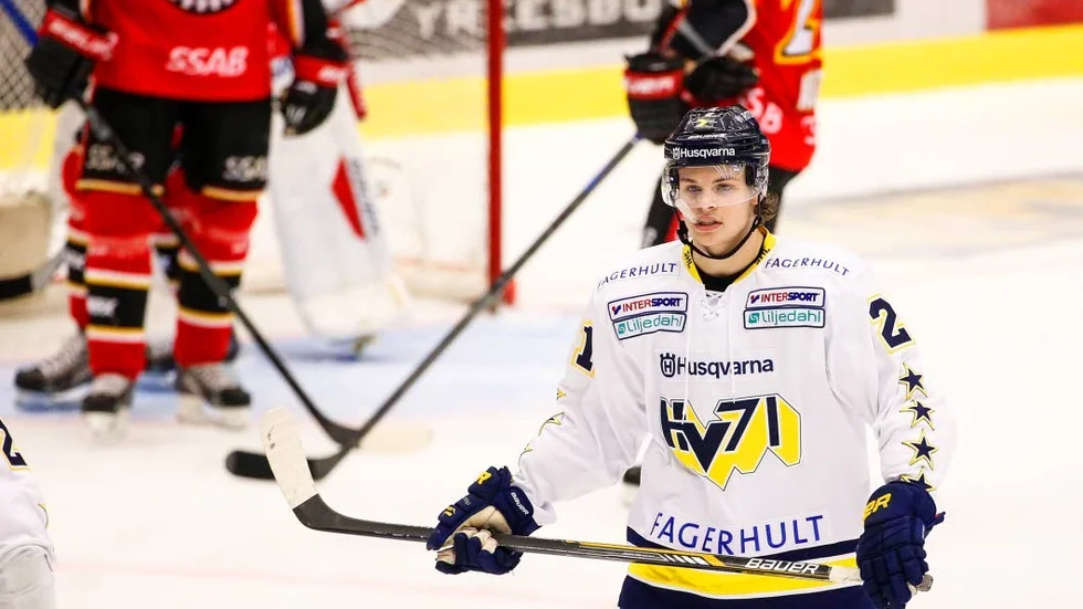 Målskytt. Malte Strömwall gjorde det matchvinnande målet mot sitt gamla lag Luleå Hockey.