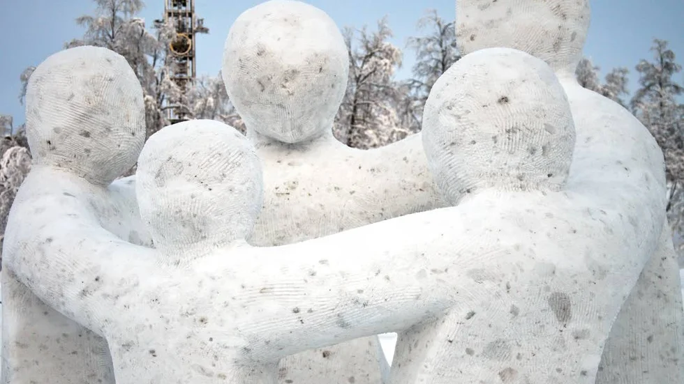 Skulptur. Bilden är tagen på en annan snöfestival.