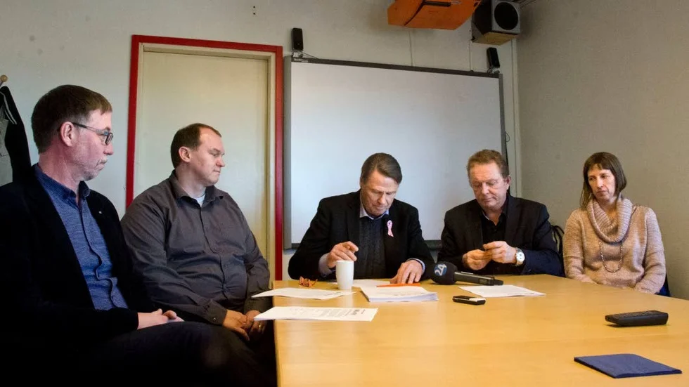 Koalition för Boden. Här är nya kommunledningen i Boden: Anders Pettersson (KD), Hendrik Andersson (FP), Inge Andersson (S), kommunstyrelsens ordförande,  Kenneth Backgård (NS) och Catarina Ask (MP), båda vice ordförande.