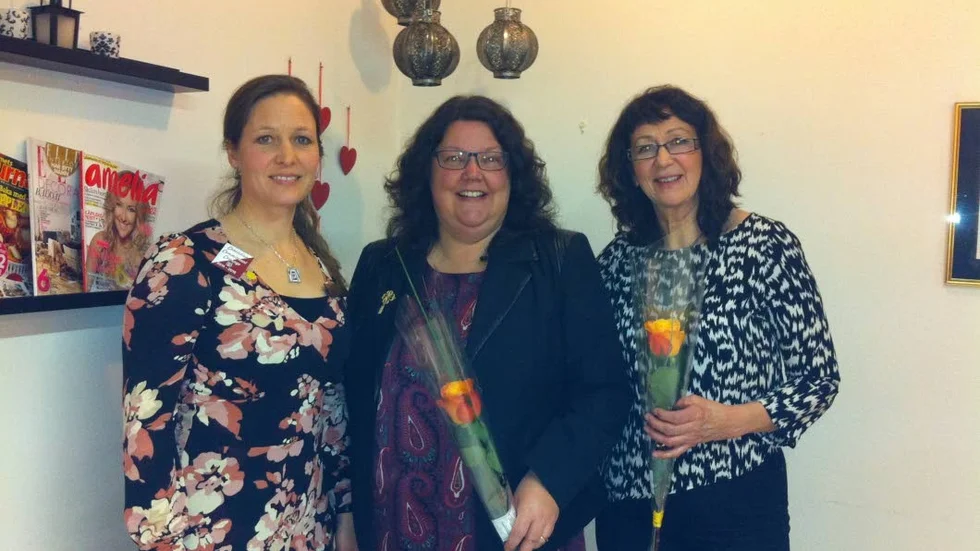 Föredragshållare. Från vänster Jennie Blixt, Gunilla Hjelm och Christine Holmberg.