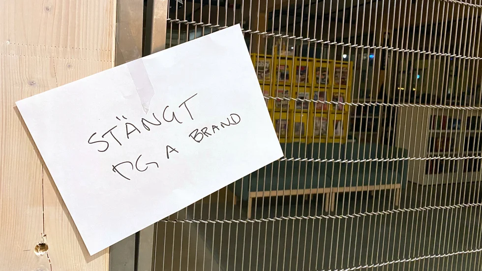 Efter branden på onsdagsförmiddagen höll Stadsbiblioteket stängt resten av dagen.