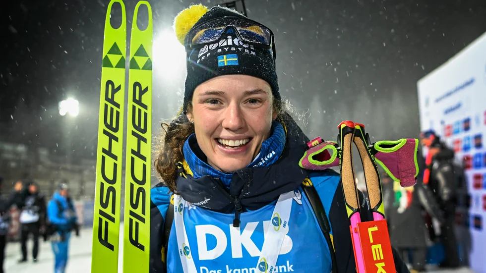 Hanna Öberg efter segern.