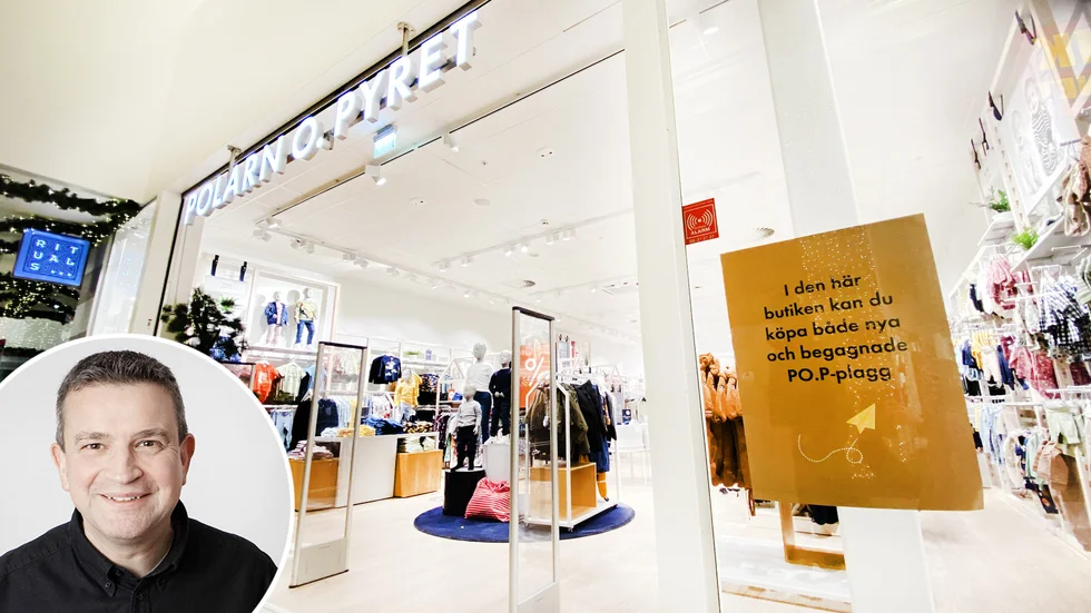 "Vi har viss försiktighet i våra inköp inför våren och hösten. Samtidigt ser vi en stor efterfråga på second hand, som vi erbjuder i våra fysiska butiker, däribland i Eskilstuna", berättar Johan Munck, vd för Polarn O. Pyret som har en butik i Tuna park i Eskilstuna.