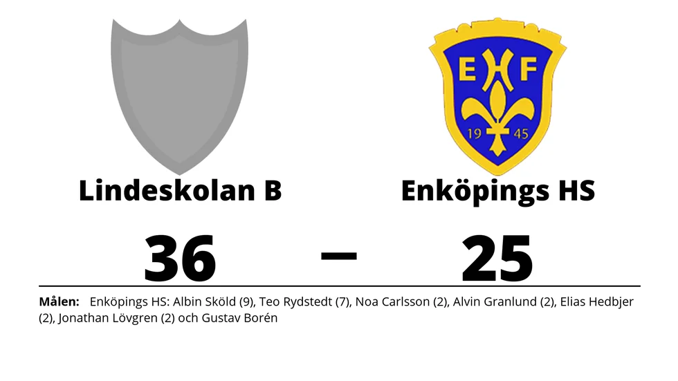 Lindeskolans IF B vann mot Enköpings HS