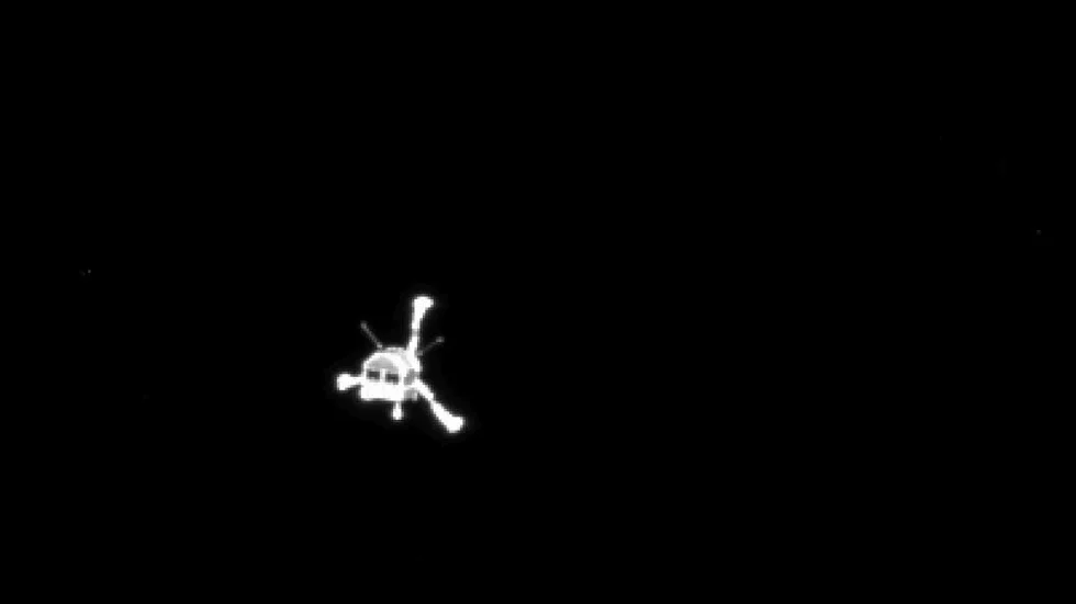 Landade. NSD 13/11; farkosten Philae på väg att landa på kometen 67P.
