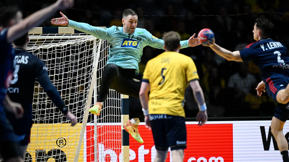 Andreas Palicka i semifinalen mot Frankrike.