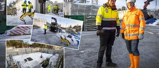 Här växer nya badhuset fram – med hjälp av en robothund