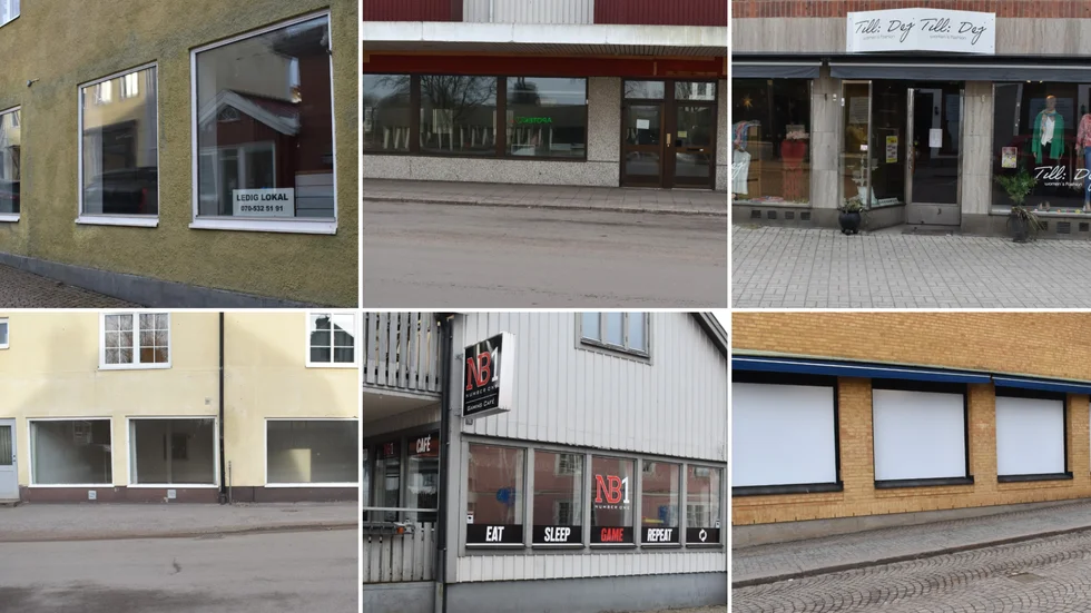 Flera lokaler gapar tomma i centrala Vimmerby. Enligt fastighetsägarna är det svårt att få dem uthyrda. 