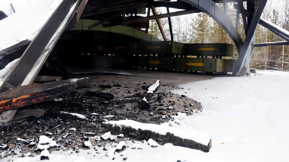 BRAND. Hangaret var tomt när branden inträffade och inga människor ska ha kommit till skada.
