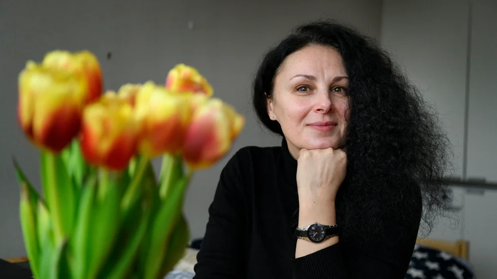 Kateryna Meletych från Ukraina bor på ett flyktingboende i Tyresö.