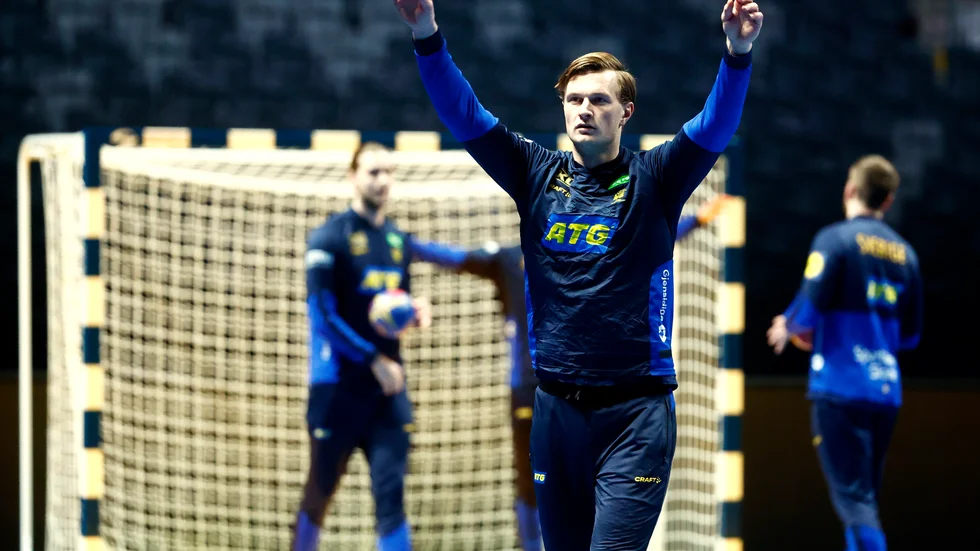 Jonathan Carlsbogård när landslaget tränade i Tele2 arena.