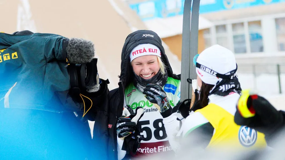 Magdalena Pajala kom trea och var överlycklig.